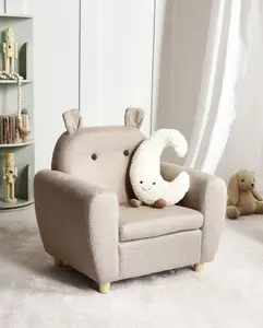 Kids Chair MARIBO Fabric Taupe