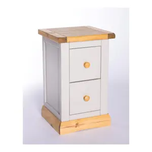 Bomporto 2 Drawer Petite Bedside Table Wood Knob