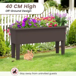 Costway 2 PCS Raised Garden Beds Outdoor Plastic Planter Box w/ Detachable Legs