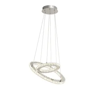 Lighting Collection Skinningrove Chrome 2 Ring LEDPendant