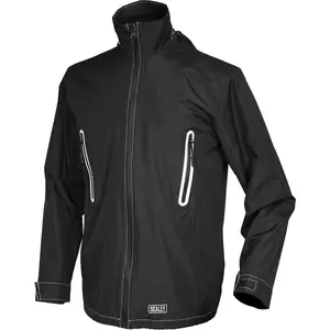 5V Heated Rain Jacket - Carbon Fibre Heating Elements - Large - Waterproof