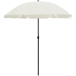 2M Outdoor Garden Parasols Umbrella with Crank Handle Tilting Sunshade UV 30+ - Cream