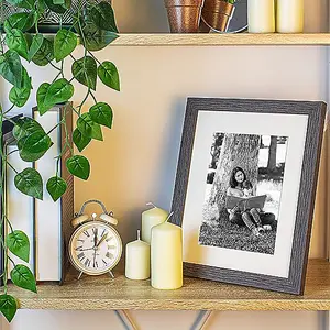 Clay Roberts Photo Picture Frames 8 x 10, Dark Grey, Pack of 3, Includes Mount for 7 x 5 Prints, Freestanding and Wall Mountable,