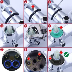 SPARES2GO Mixer Tap Cartridge 35mm Single Monobloc Sink Basin Bath Hot Cold Water Valve (Pack of 2)