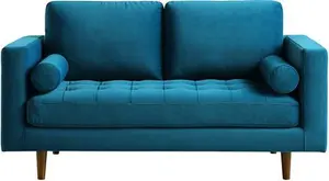 Henrietta 2-Seater Sofa, Teal Velvet - Daals - Sofas