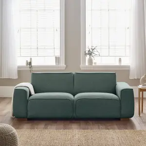 FurnitureboxUK Petra 3-Seater Sofa With Meranti Wood Frame Upholstered In Green Eco Recycled Fabric