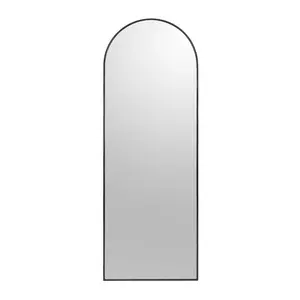 Salma Metal Flat Mirror Matte Black/Bevel Edge / 170cm H x 61cm W