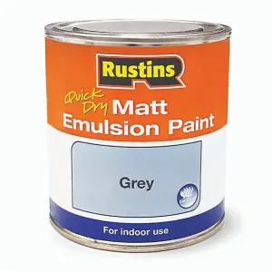 Rustins Matt Emulsion Paint - Grey 500ml