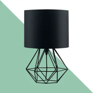 Bartelt Metal Table Lamp Black Base/Black Shade / Yes / G