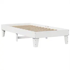 Berkfield Bed Frame without Mattress White 100x200 cm Solid Wood Pine