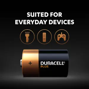 Duracell Plus D Batteries, Pack of 2