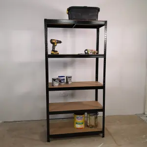 Garage Shelving 90cm Wide & 180cm High Heavy Duty 5 Tier Multipurpose Metal Racking Unit  or Warehouse Shelving Storage