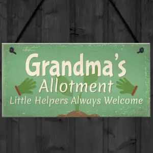 Red Ocean Garden Sign Grandma's Allotment Shed SummerHouse Hanging Plaque Nan Nanny Gifts For Her