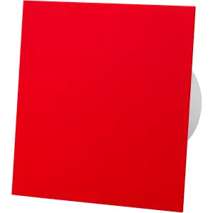 AirRoxy Red Acrylic Glass Front Panel 100mm Standard Extractor Fan for Wall Ceiling Ventilation