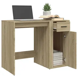 Berkfield Desk Sonoma Oak 100x49x75 cm Engineered Wood