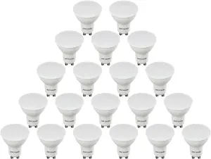 paul russells LED GU10 Light Bulb, 7W 600 Lumens, 50w Equivalent, 2700K Warm White, Ceiling Spotlights, Pack of 20