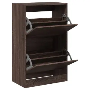 Berkfield Shoe Cabinet Brown Oak 60x34x96.5 cm Engineered Wood