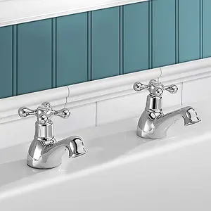 Nes Home Stratford Bath Taps & Basin Mono Mixer Tap Chrome