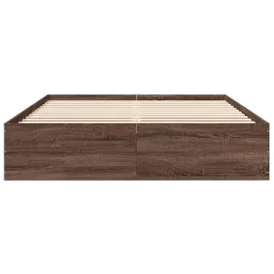 Berkfield Bed Frame without Mattress Brown Oak 150x200 cm King Size