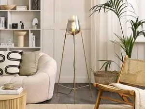 Beliani Glam Metal Floor Lamp Gold MENA