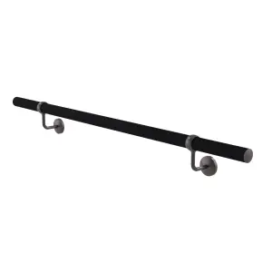 Matt Black Stair Handrail Kit & Matt Gunmetal Bracket -1.2m X 40mm