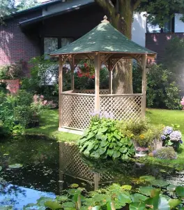 Vivaldi Large Gazebo with Trellis Infills - Pressure Treatet Timber - L314 x W314 x H315 cm