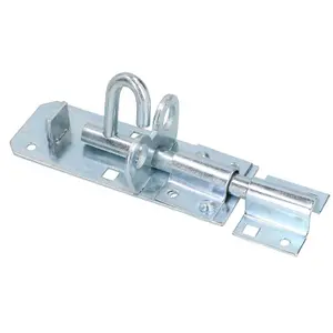 100mm Galvanised Brenton Bolt Sliding Lock Gate Shed Door Padbolt & Fixings