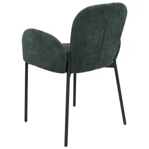 Set of 2 Dining Chairs ALBEE Dark Green