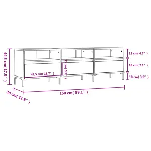 vidaXL TV Cabinet Concrete Grey 150x30x44.5 cm Engineered Wood