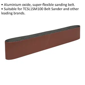 High-Quality 100mm x 1220mm Sanding Belt - 80 Grit Aluminium Oxide, Cloth Backed