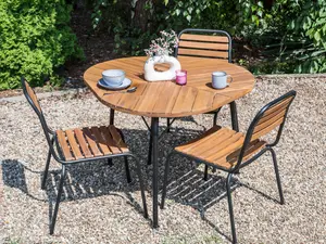 Garden Table Wood Light Wood VARENNA