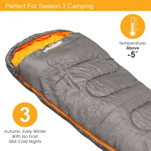 Milestone Camping Mummy Double Layer Sleeping Bag - Black