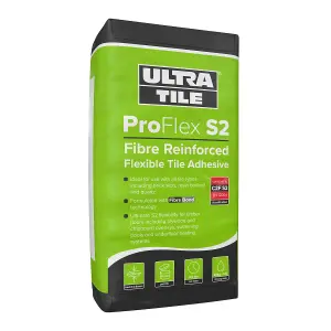 UltraTile ProFlex S2 Semi-Rapid Highly Flexible Wall & Floor Tile Adhesive - White, 20kg