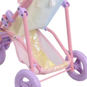 Olivia's Little World Doll Jogging-Style Pram, Pink/Grey