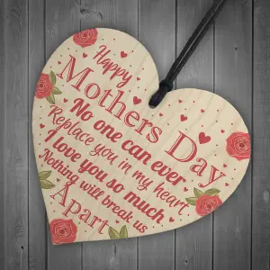 Red Ocean Happy Mothers Day Gift Decorations Mum Gifts Wooden Hanging Heart Sign Mothers Day Gift From A Son Or Daughter