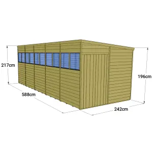 Store More Tongue and Groove Pent Shed - 20x8 Windowed