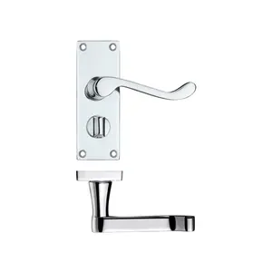 Alsace Bathroom Door Handle (Set of 2) Polished Chrome