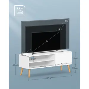 Southville TV Stand for TVs up to 55" White/Natural