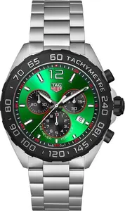 TAG Heuer Men's Formula 1 Chronograph Stainless Steel Green Quartz Men's Watch CAZ101AP.BA0842, Size 43mm