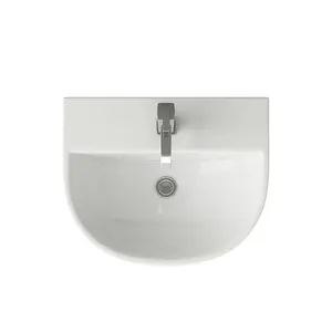 Herald Round 1 Tap Hole Basin & Semi Pedestal Bathroom Sink