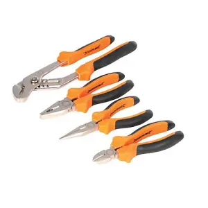 4 Piece Expert Pliers Set Combination / Long Nose / Side Cutting / Water Pump