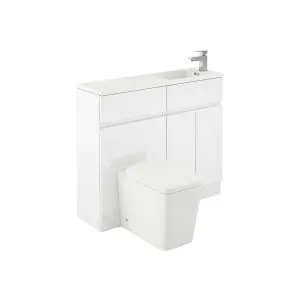 Delaware 1000mm Vanity & WC Unit in Gloss White