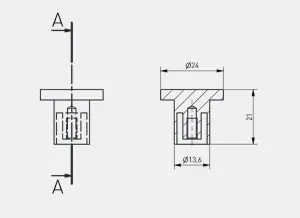 SPOT - cabinet door knob - inox (brushed steel)