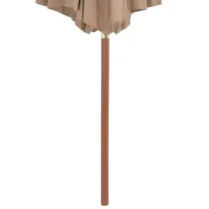 Berkfield Outdoor Parasol with Wooden Pole 300 cm Taupe