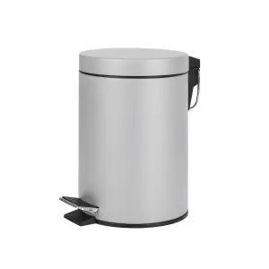 Silver 3L Bathroom Pedal Bin Freestanding