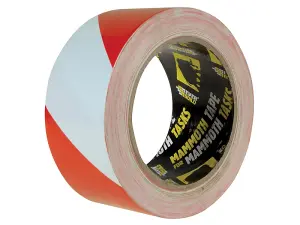 Everbuild 2HAZRD PVC Hazard Tape Red / White 50mm x 33m EVB2HAZRD