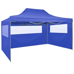 Berkfield Professional Folding Party Tent with 4 Sidewalls 3x4 m Steel Blue