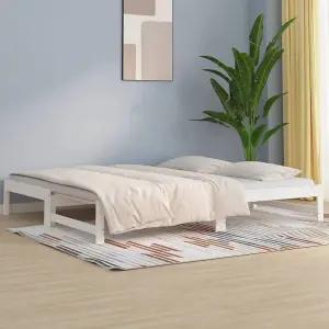 Berkfield Pull-out Day Bed White 2x(90x190) cm Solid Wood Pine