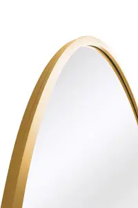 MirrorOutlet The Ovale Gold Metal Framed Oval Garden Wall Mirror 180cm x 100cm