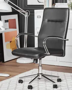 Office Chair Faux Leather Black OSCAR